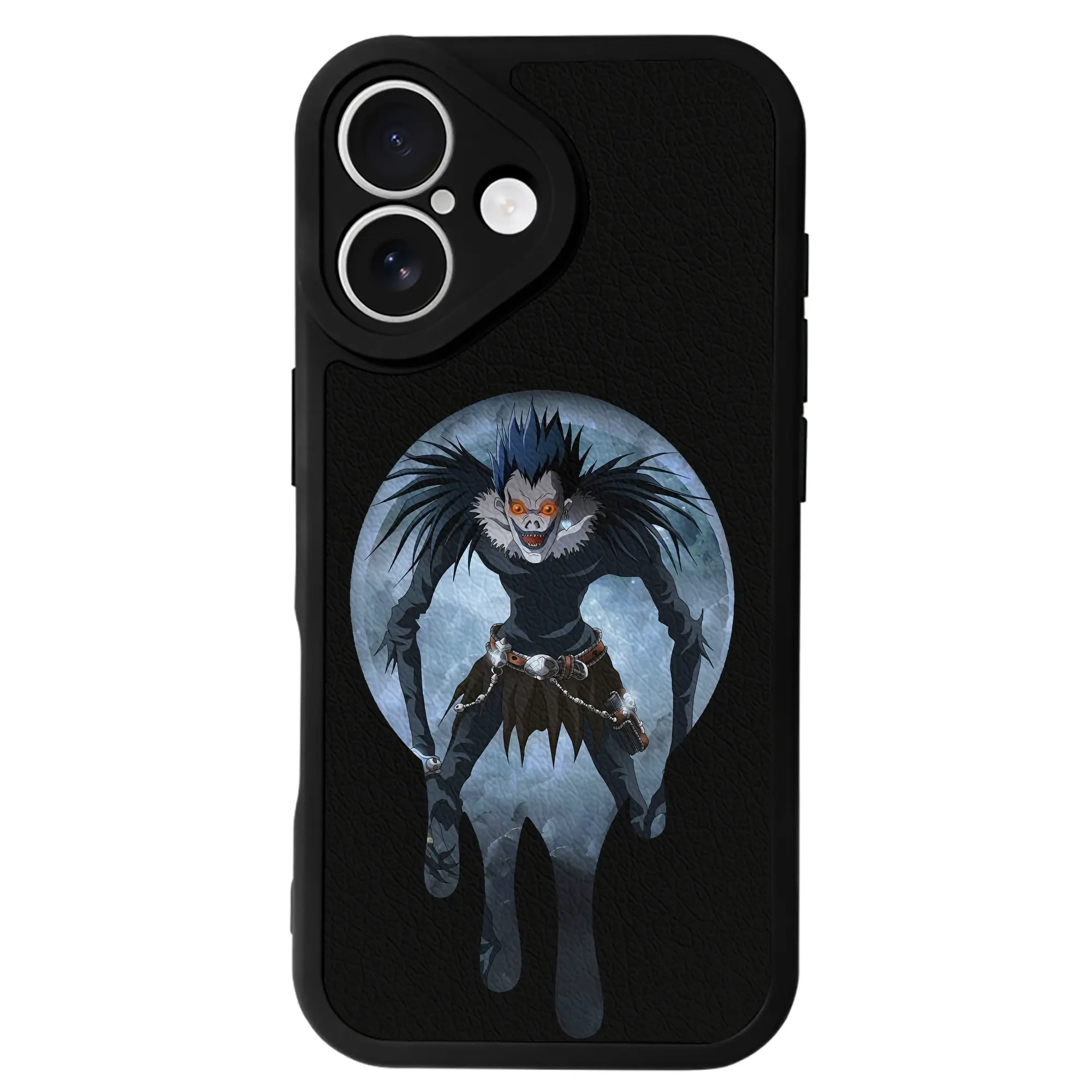 デスノート グッズ,リューク - IPhone 16シリーズ対応 ・ シリコンスマホケース ・ レザー調 ・ 高精度フィット ・ 耐衝撃 ・ ワイヤレス充電対応 ・ 精密カット